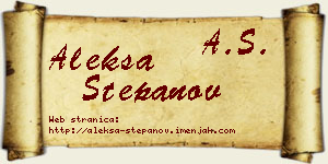 Aleksa Stepanov vizit kartica
